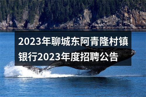 2023年聊城东阿青隆村镇银行2023年度招聘公告 图片