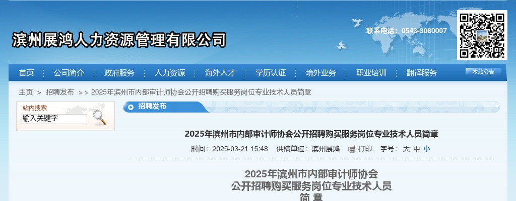 2025年滨州市内部审计师协会公开招聘购买服务岗位专业技术人员简章（5人） 图片